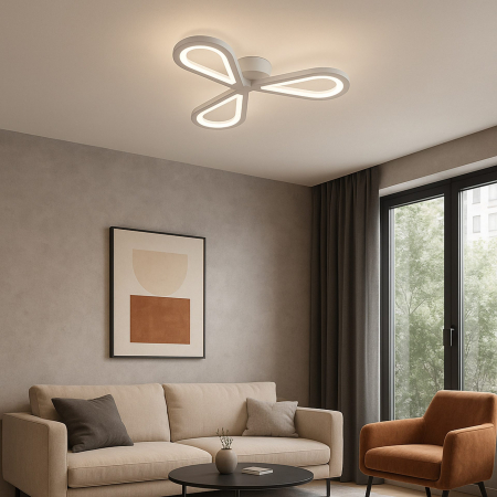 Iluminat - Lustra LED AURALIUS 18W, 3 Petale, lumina Neutra, 4000K, Alb