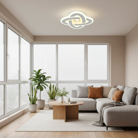 Iluminat - Lustra LED CRINELLA 45W, Diametru 23cm, lumina Rece/Calda/Neutra, Alb
