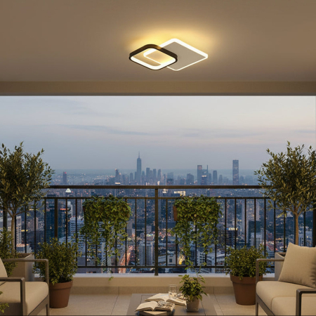 Iluminat - Lustra LED MARCELO 30W, lumina Rece/Calda/Neutra Alb Negru