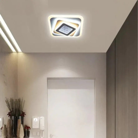 Iluminat - Lustra LED NEXA 3D 46W, Patrata, lumina Rece/Calda/Neutra , Alb