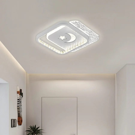 Iluminat - Lustra LED PERU 38W, 2 Patrate, lumina Rece/Calda/Neutra, Alb