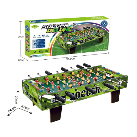 Masa de Fotbal cu Teren, Flippy, cu Picioare Scurte, 8 Manere, Tablou de Scor, 64 x 20 x 47 cm, din Lemn/Otel/ABS, Verde [2]