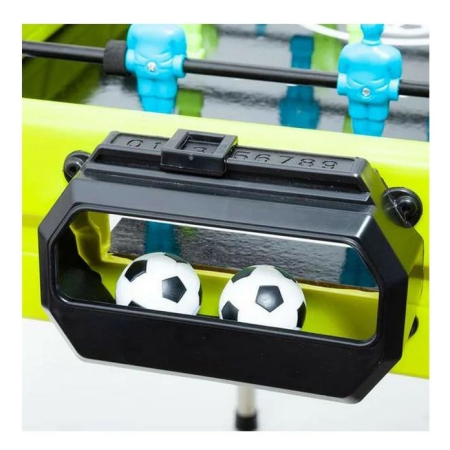 Masa de fotbal cu teren si 18 jucatori Flippy, 6 manere, cu Tablou Scor, din Metal si ABS, 51 x 44 x 17.5 cm, Design Multicolor, pentru copii/adulti, verde [7]