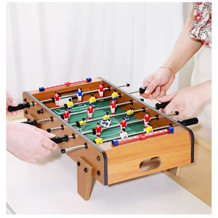 Masa de fotbal cu teren si 18 jucatori Flippy, cu tablou pentru scor, din metal, lemn si ABS, cu Picioare, 69 x 34 x 65 cm, pentru copii si adulti [6]