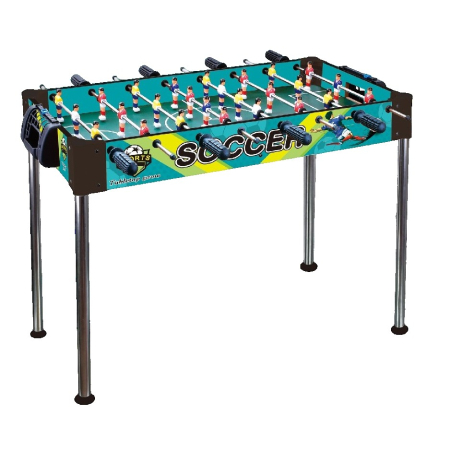 Jocuri de societate - Masa de Fotbal, Flippy, cu Picioare Inalte, 8 Manere, Tablou de Scor, 86 x 62 x 65 cm, din Lemn/Otel si ABS, Albastru