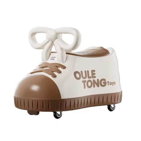 Masinute, Triciclete si Masinute Electrice - Masina pentru Copii, Flippy, Model Pantof, 4 Roti, 1-6 ani, Cutie de Depozitare, din ABS, 48 x 27 x 34 cm, Maro