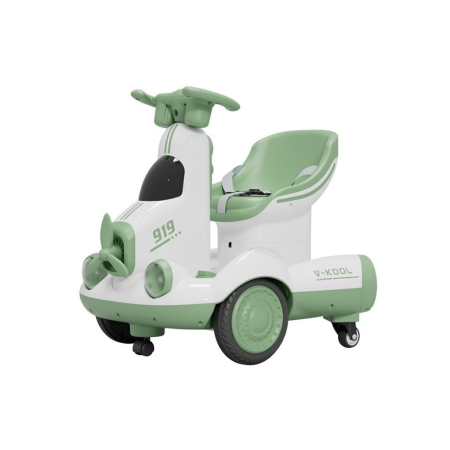 Masinute, Triciclete si Masinute Electrice - Masinuta Electrica, Flippy, pe 4 Roti, cu Telecomanda, Lumini Led si Muzica, +2 ani, Inaltime Reglabila, Verde