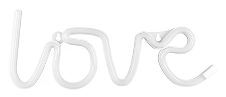 Bete bengale - Neon LED - Love, alb, 34,5x13cm