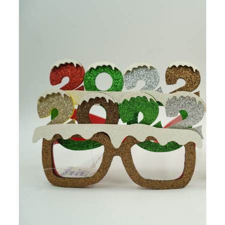 Ochelari petrecere de Revelion, 2022, Maro, din Plastic si Poliester, Flippy [1]