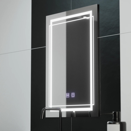 Casa si Bricolaj - Oglinda LED Rectangulara, 50x70cm, KOVEN Touch, Sistem Dezaburire,Dimabila
