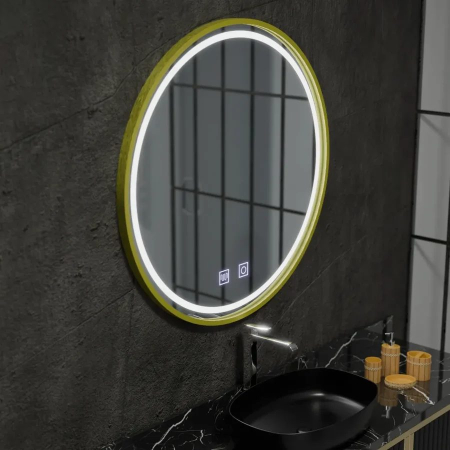 Articole pentru baie - Oglinda LED Rotunda, 50cm, Glanz Touch, Sistem Dezaburire, Dimabila