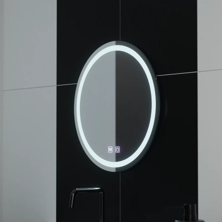 Articole pentru baie - Oglinda LED Rotunda 50cm Lucea Touch Sistem Dezaburire