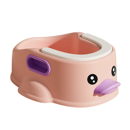 Articole pentru baie - Olita pentru Copii , +1an, Portabila, Design Ratusca, Model Prietenos, Non-Toxic, Compartiment Detasabil, cu Maner, Usor de Curatat, Roz