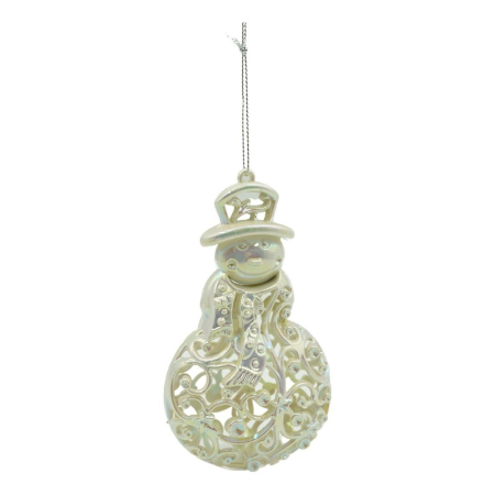 Craciun - Ornament brad de Craciun, Perlat, in forma de Om de zapada, 8 cm x 13 cm, Plastic, Flippy