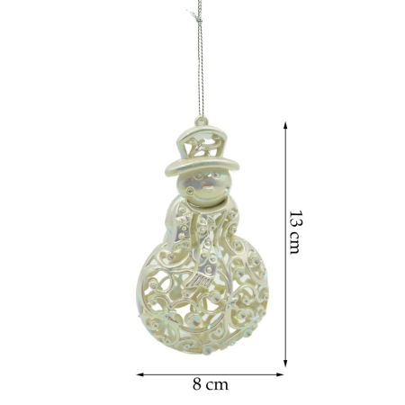 Ornament brad de Craciun, Perlat, in forma de Om de zapada, 8 cm x 13 cm, Plastic, Flippy [10]