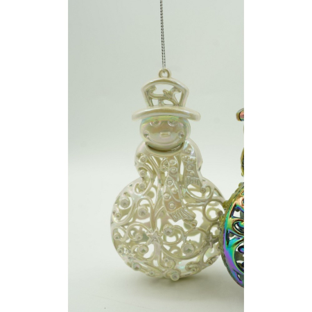 Ornament brad de Craciun, Perlat, in forma de Om de zapada, 8 cm x 13 cm, Plastic, Flippy [9]