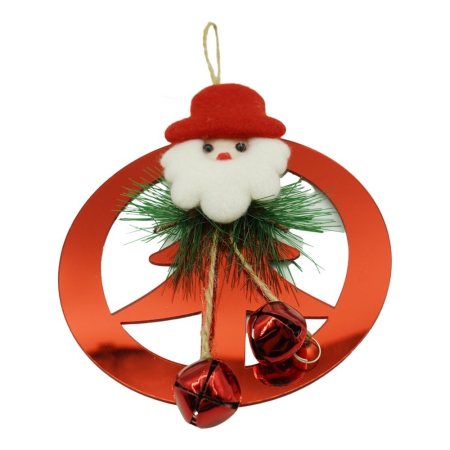 Ornamente Brad - Ornament brad, Flippy, Brad cu clopotei, Rosu, Lucios, 15*20CM, Acril, Interior/ Exterior