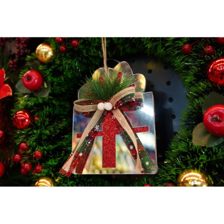 Ornament brad, Flippy, Cadou, Argintiu, Lucios, 14*15CM, Acril, Interior/ Exterior [7]