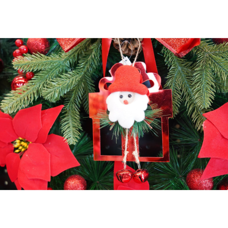 Ornament brad, Flippy, Cadou cu clopotei, Rosu, Lucios, 15*20CM, Acril, Interior/ Exterior [1]