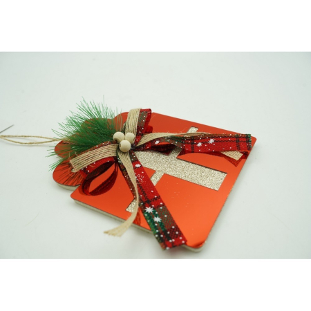 Ornament brad, Flippy, Cadou, Rosu, Lucios, 15*15CM, Acril, Interior/ Exterior [6]