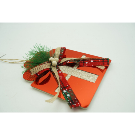 Ornament brad, Flippy, Cadou, Rosu, Lucios, 15*15CM, Acril, Interior/ Exterior [1]