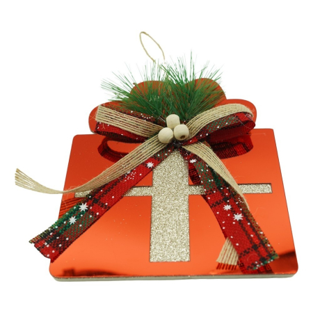 Ornamente Brad - Ornament brad, Flippy, Cadou, Rosu, Lucios, 15*15CM, Acril, Interior/ Exterior