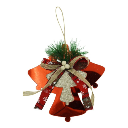 Ornamente Brad - Ornament brad, Flippy, Clopotei, Rosu, Lucios, 15*15CM, Acril, Interior/ Exterior