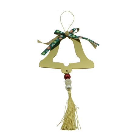 Ornamente Brad - Ornament brad, Flippy, Clopotel, Auriu, Lucios, 14*28CM, Acril, Interior/ Exterior