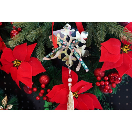 Ornament brad, Flippy, Fulg de nea, Auriu, Lucios, 15*27CM, Acril, Interior/ Exterior [6]