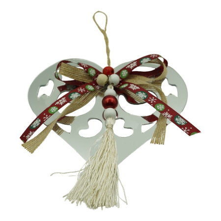 Ornamente Brad - Ornament brad, Flippy, Inima, Argintiu, Lucios, 14*26CM, Acril, Interior/ Exterior