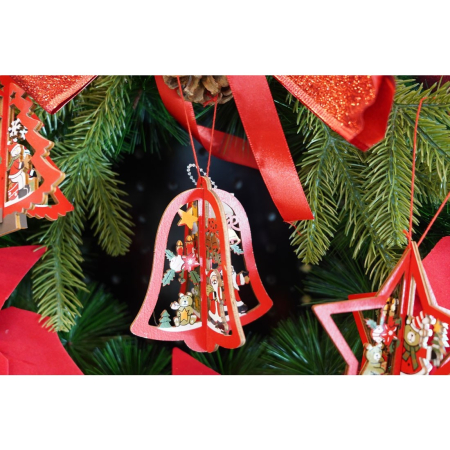Ornament de brad clopotel, Flippy, multicolor, lemn, 10.5x9.5 cm [3]