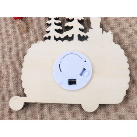 Ornament de Brad, Flippy, cu Lumini LED, din Lemn, Figurina Spargatorul de Nuci, Model Masina, Multicolor [4]