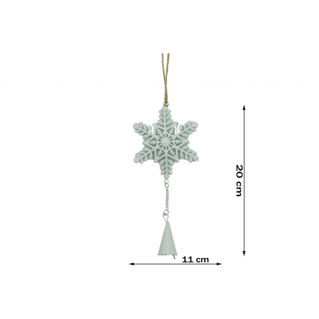 Ornament de brad fulg de nea, Flippy, alb, metal, 20 cm [5]