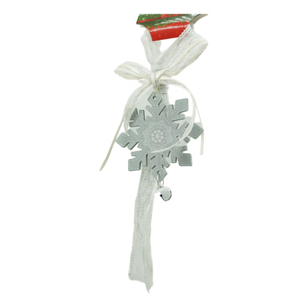 Ornament de brad fulg de nea, Flippy, gri, lemn, 25 cm [2]