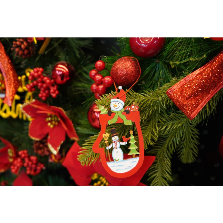 Ornament de brad oameni de zapada, Flippy, multicolor, lemn, 10 cm [3]