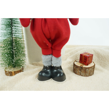 Ornament de Craciun papusa, Flippy, rosu/gri, textil, 58 cm [5]