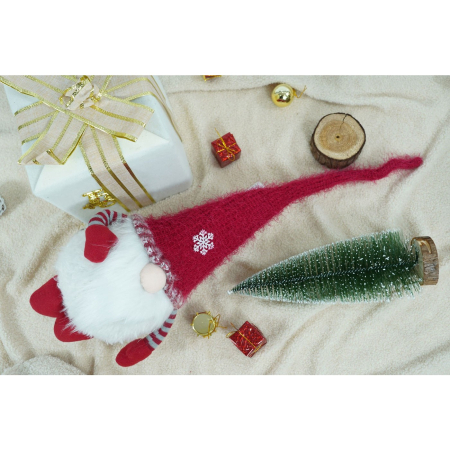 Ornament de Craciun spiridus, Flippy, gri/alb, textil, 58 cm [5]