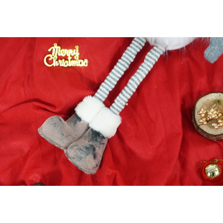 Ornament de Craciun spiridus, Flippy, gri/alb, textil, 80 cm [7]