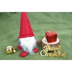 Ornament de Craciun spiridus, Flippy, gri/rosu, textil, 12 cm [3]