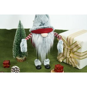 Ornament de Craciun spiridus, Flippy, gri/rosu, textil, 55 cm [2]