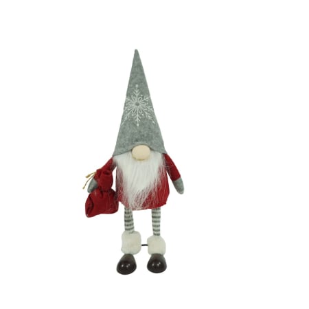 Figurine Decorative Craciun - Ornament de Craciun spiridus, Flippy, rosu/alb, textil, 42 cm