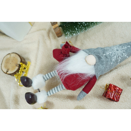 Ornament de Craciun spiridus, Flippy, rosu/alb, textil, 42 cm [9]