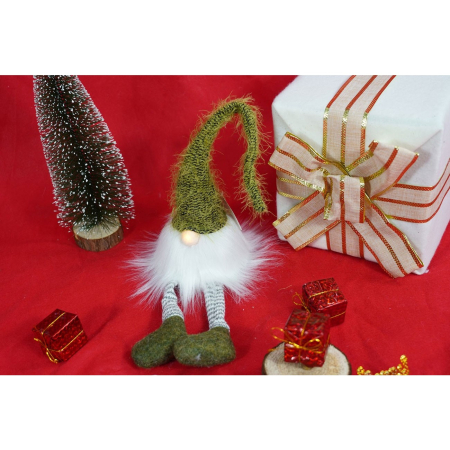 Ornament de Craciun spiridus, Flippy, verde/alb, textil, 52 cm [1]