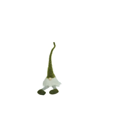 Figurine Decorative Craciun - Ornament de Craciun spiridus, Flippy, verde/alb, textil, 52 cm