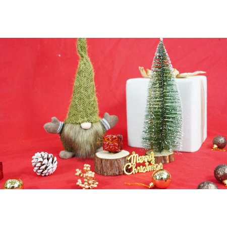 Ornament de Craciun spiridus, Flippy, verde/maro, textil, 56 cm [1]