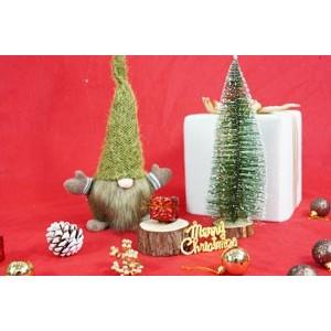 Ornament de Craciun spiridus, Flippy, verde/maro, textil, 56 cm [2]