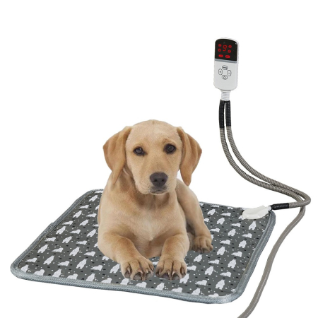 Articole pentru Animale - Patura electrica pentru animale de companie cu tub anti-muscatura, perna pentru caini, 45 x 45 cm, 28 W,  9 trepte de reglaj perna pentru pisici, anti-alunecare, gri-When upgrading the full steel pipe