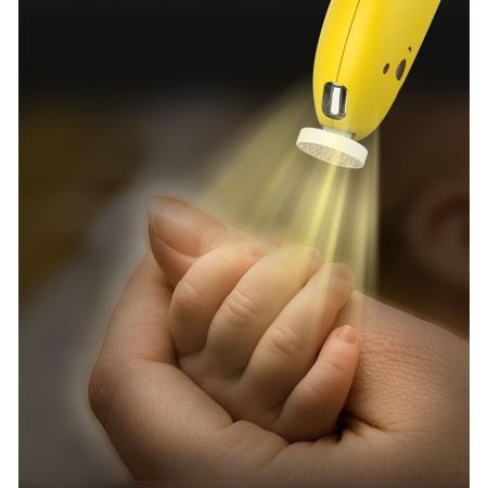 Pila Electrica, Flippy, pentru Bebelusi si Adulti, din ABS, Incarcare USB, 6 Accesorii, cu Lumina Led, 8.8 x 4.9 cm, Galben [4]