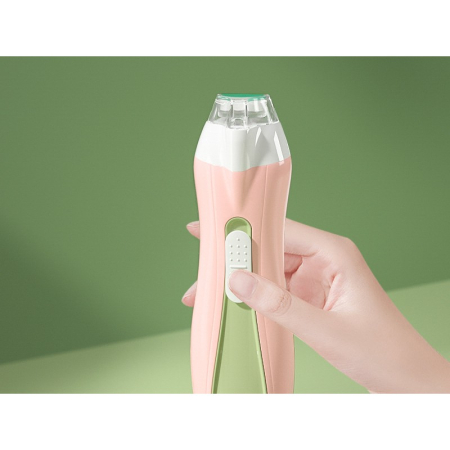 Pila Electrica, Flippy, pentru Copii si Bebelusi, din ABS, 6 Accesorii, cu Lumina LED, 9.5 x 6 x 17 cm, Verde/Roz [3]