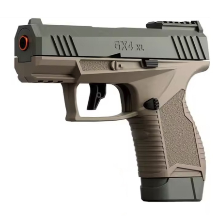 Jucarii pentru copii - Pistol de jucarie GX4 cu Ejectie, Flippy, de Explozie de buzunar, Makara BLOWBACK, Gloante Moi pentru Copii, 15 x 13 x 3.5 cm, Negru Maro